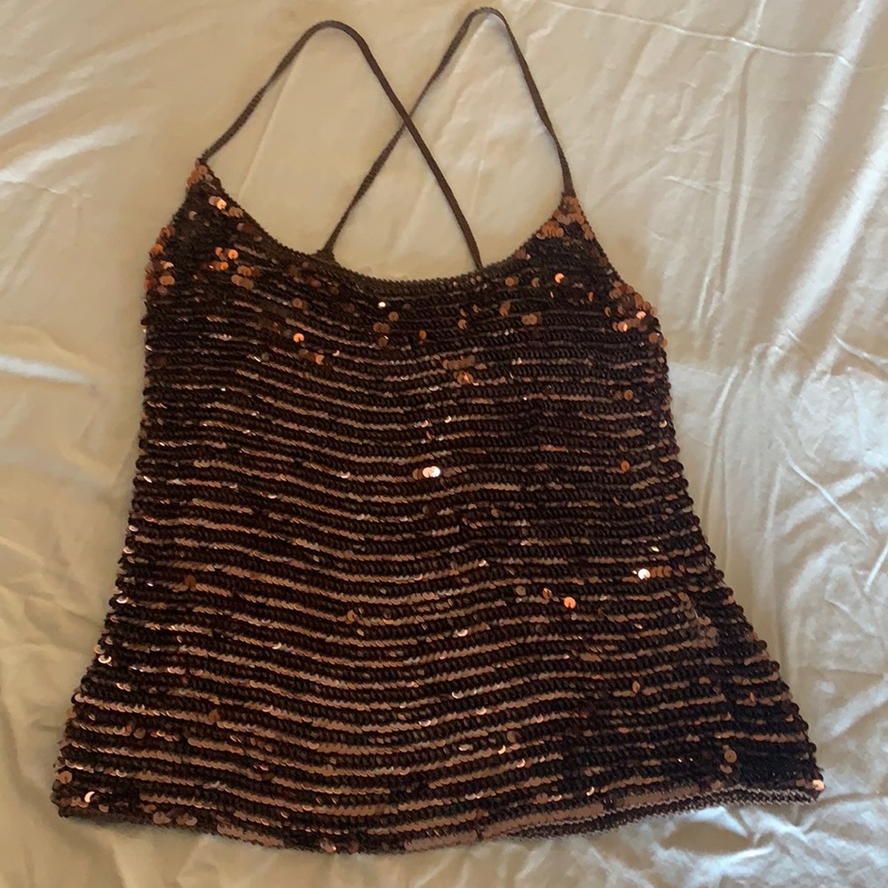 Great grab! J.Crew Bronze sequin tank top